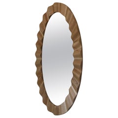 Ruffles Wall Mirror Cherry Wood by Johan Wilén Customisable