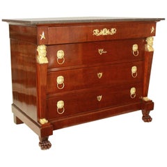 Empire Acajou Mouchete Mahogany Mounted Commode, Attributed to Bernard Molitor