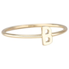 14K Gold Initial B Buchstabenring, personalisierter Initial Buchstabenring