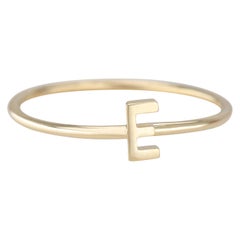 14K Gold Initial E Briefring, personalisierter Anfangsbuchstabenring