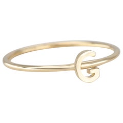 14K Gold Initial G Buchstabenring, personalisierter Anfangs-Briefring