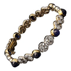 J.E. Caldwell Cabochon Sapphire and Diamond Bracelet circa 1920