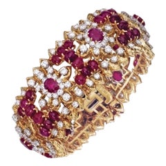 David Webb Ruby Diamond Bracelet