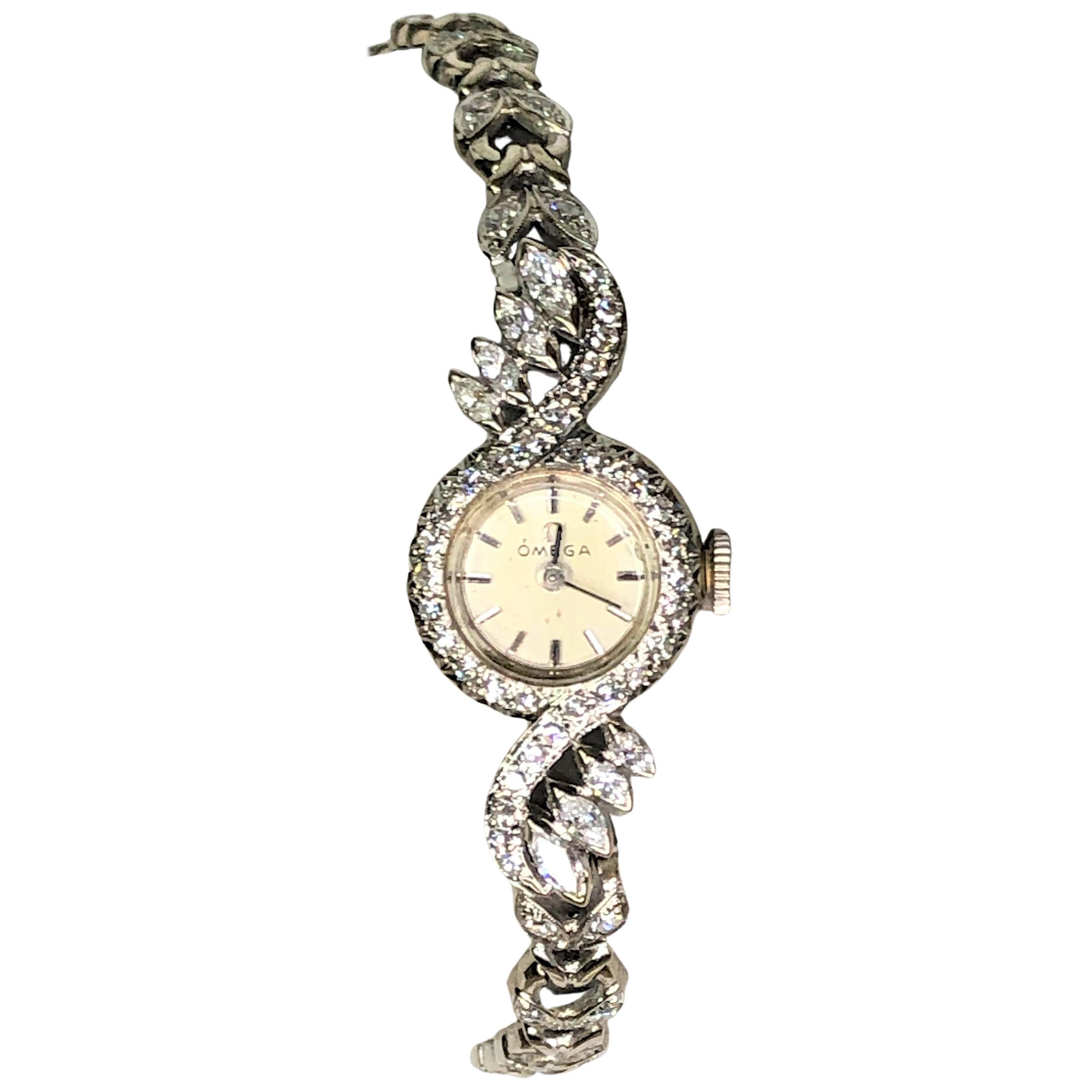 14K Diamond Omega Ladies Watch