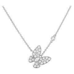 18K White Gold 0.71ct Diamond Butterfly Necklace