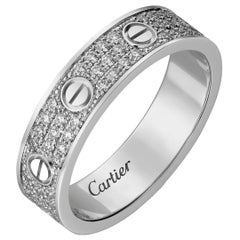 Cartier Love Wedding Band Brilliant-Cut Diamond-Paved 18K White Gold Ring