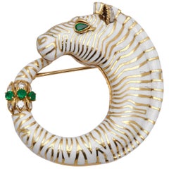 David Webb Zebra Brooch