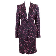 Jean Paul Gaultier Blue Fuchsia Polka Dot Suit Skirt