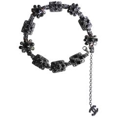 CHANEL ✿*ﾟGRANDEUR Chunky SEE THROUGH Gripoix Poured Glass Flower Necklace Belt