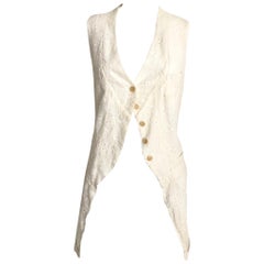 Ann Demeleumesteer Creme Eyelet Silk Vest