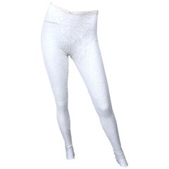 New 1990s Jean Paul Gaultier Sheer Fishnet White  Vintage 90s Leggings Stockings