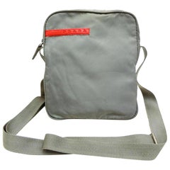 Prada Sports Tessuto Vela Mini Messenger 232179 Grey Nylon Cross Body Bag