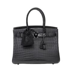 Brand New Hermes Birkin 30 “So black” Matte Crocodile Niloticus 