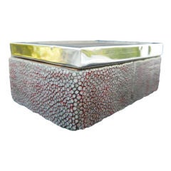 Vintage, Shagreen &  Sterling  Silver  Box.