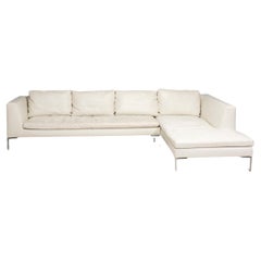  B&B Italia by Antonio Citterio Ivory Cream Leather Charles Corner Sofa