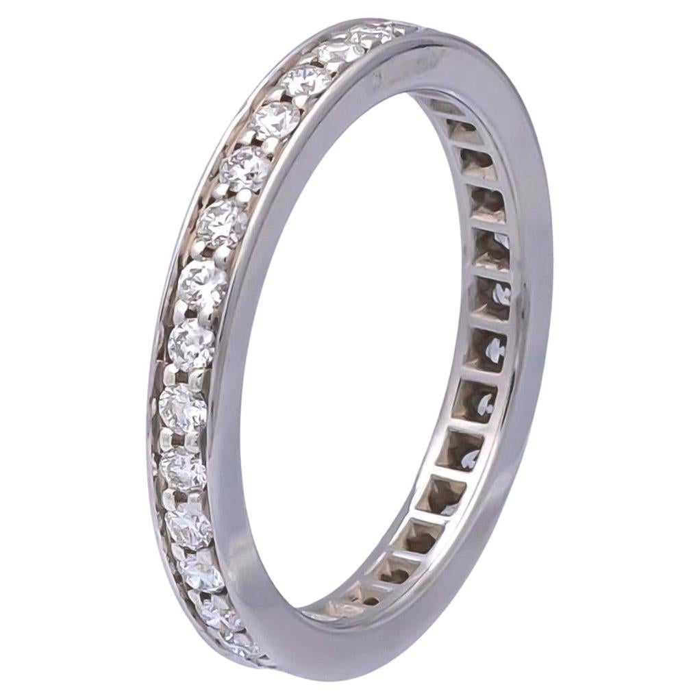 Cartier Ballerine Platinum Channel Set Diamond Eternity Band Ring .40cts TW For Sale