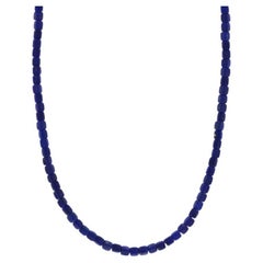 David Yurman Spiritual Beads 4mm Cushion Lapis Men's Necklace 20" Sterling 925