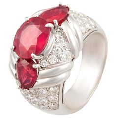 Ruby and Diamond Ring White Gold Design by Ella Gafter