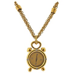 Etoile Gold Diamond Watch Pendant Necklace