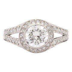 GIA 1.22ct E/VS1 Round Brilliant Diamond Platinum Ring