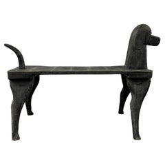 Hand Carved Dog Bench by Stephen Huneck