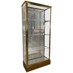 Handsome Brass Display Standing Cabinet, France, 1930s