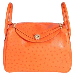 Hermès Tangerine Ostrich Lindy 30 GHW