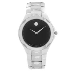 Movado Luno Museum Stainless Steel Black Dial Quartz Mens Watch 0606378