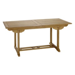 New Teak Rectangular Foldable Dining Table, Indoor and Outdoor