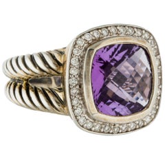 Yurman Amethyst Diamond Sterling Albion Ring