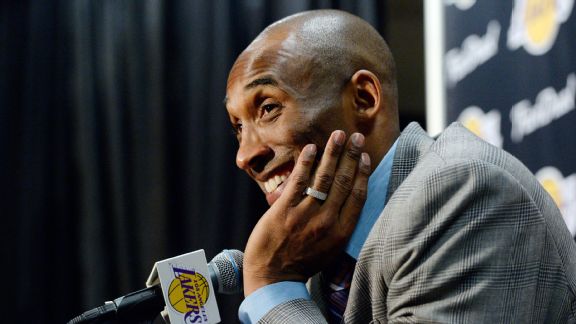 Kobe Bryant speaks after announcing his retirement