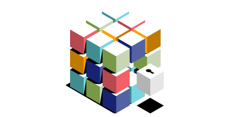 An abstract illustration of stacked cubes with one cube representing a lock moving into place.