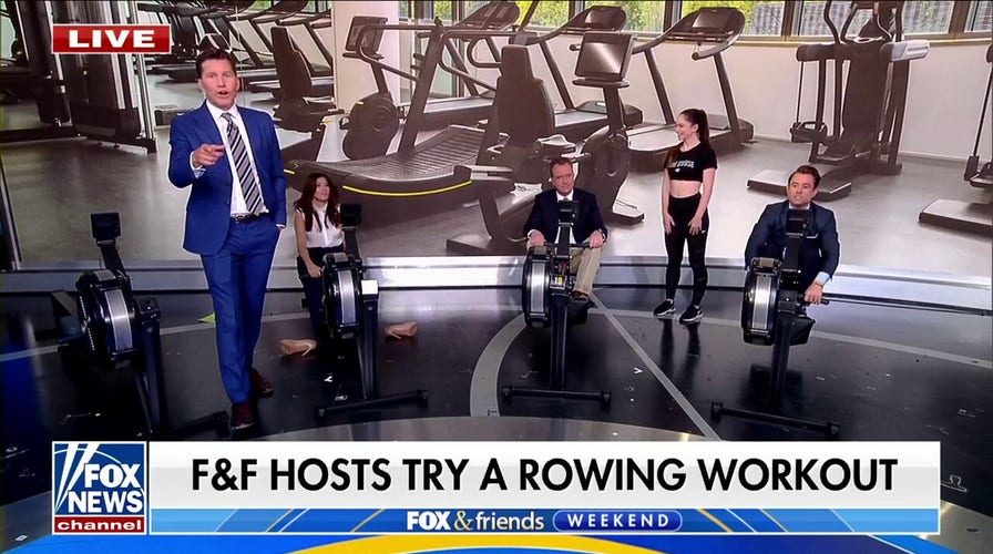 ‘Fox & Friends Weekend’ co-hosts try a rowing workout