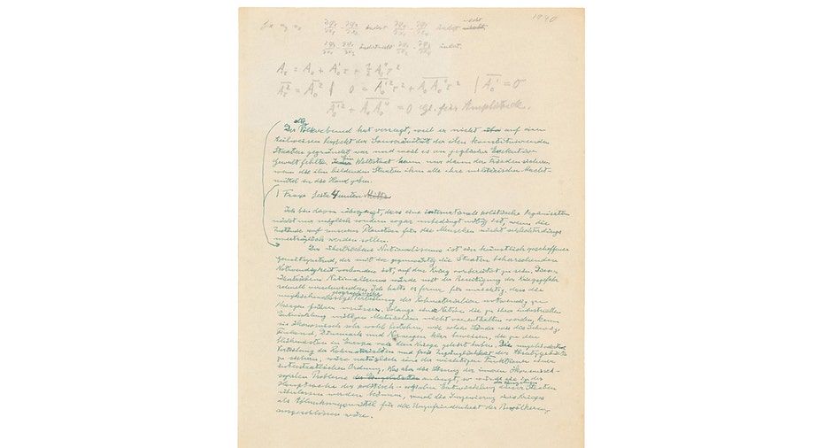 albert einstein manuscript