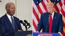 A split image of President Joe Biden and former President Donald Trump.