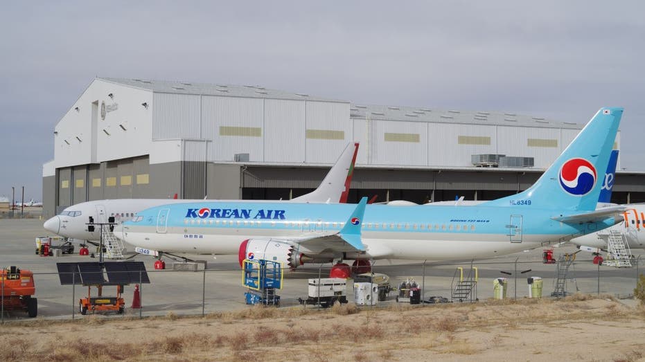 Korean Air plane on runaway