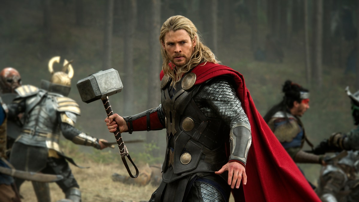 This publicity photo released by Walt Disney Studios and Marvel shows Chris Hemsworth in a scene from 