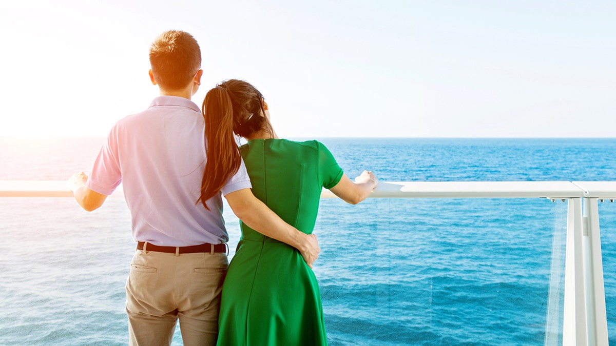 couple on cruise ship deck