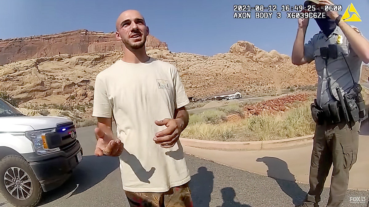 Brian Laundrie as seen in bodycam footage released by the Moab Police Department in Utah.