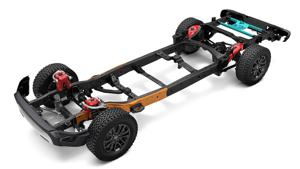 The Ranger Raptoor rides on a beefed-up chassis with a unique suspension system.