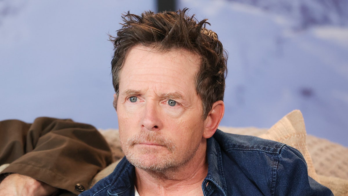 Michael J. Fox wears a blue shirt during documentary premiere at Sundance