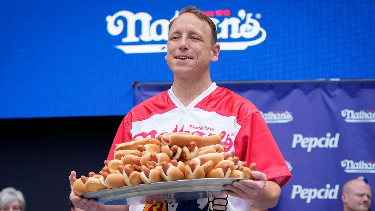 Joey Chestnut and hot dogs