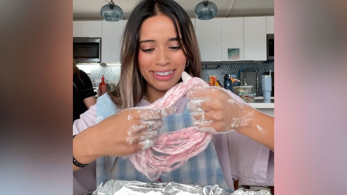 Woman making dragon's beard candy