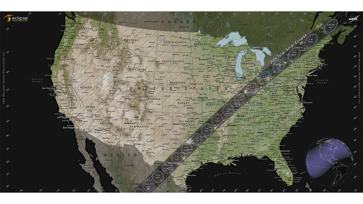 NASA solar eclipse map