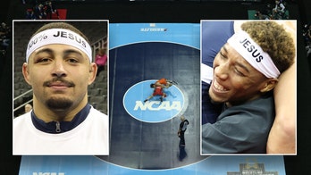 NCAA wrestling champs wear '100% Jesus' headbands at event