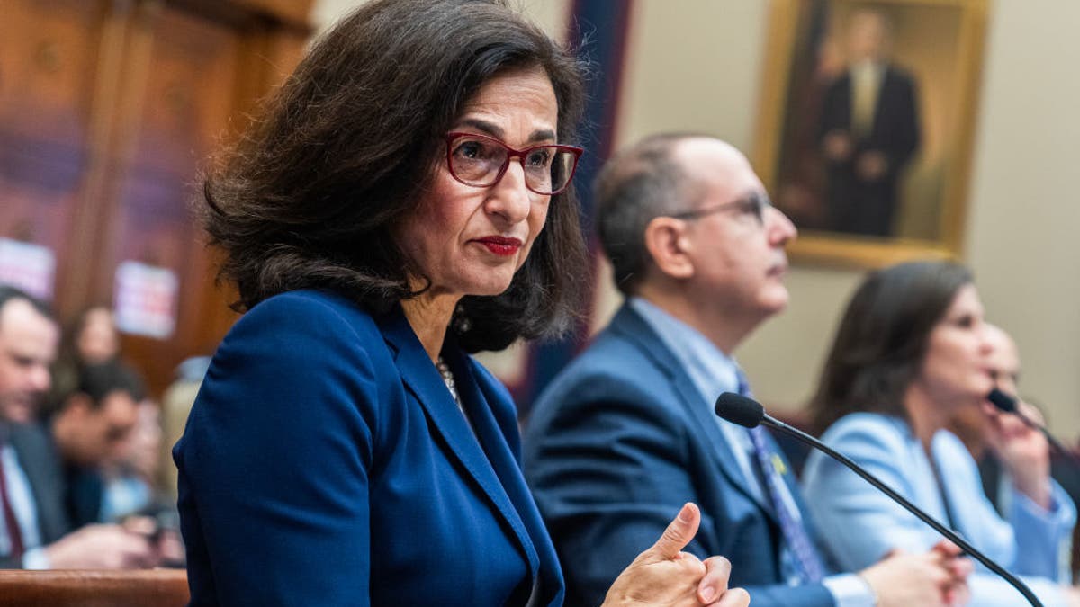 Minouche Shafik, president of Columbia University, testifies during the House Education and the Workforce Committee hearing titled "Columbia in Crisis: Columbia University's Response to Antisemitism."