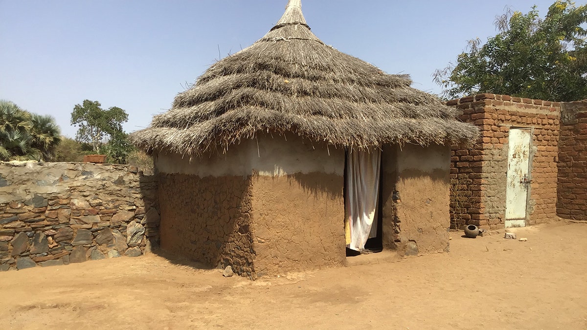 hut with thatched roof