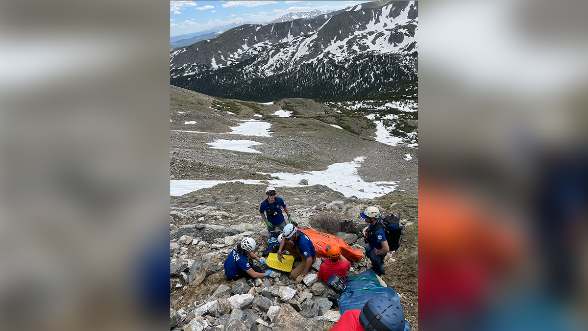 Images of a skier being rescued in Colorado