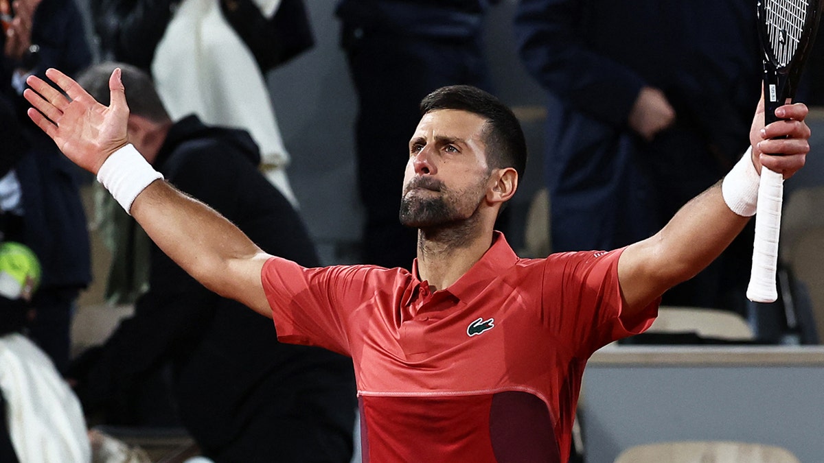 Novak Djokovic celebrates