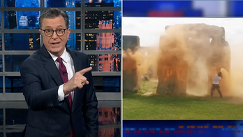 Colbert outraged by climate vandals spray-painting Stonehenge: 'Makes me want to go buy a Hummer'